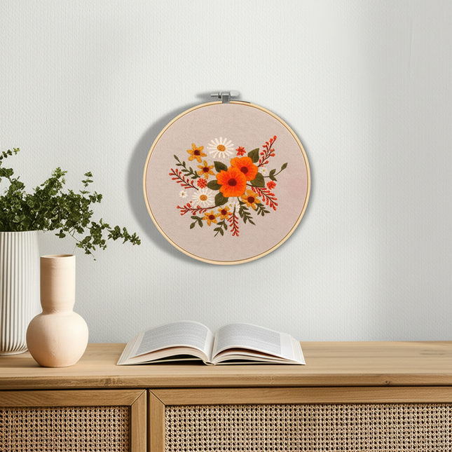 1PCS Embroidery Kit  Punch Needle Kit Simple Embroidery Kit Professional Flowers Pattern DIY Handmade Craft Set Cross Stitch - gallery 2