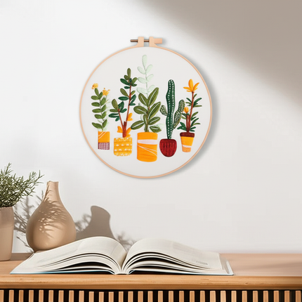 Mixed Style Embroidery Kit with EN Instructions,Thread, Stamped Cloth,Needle for DIY Room Decor - gallery 2