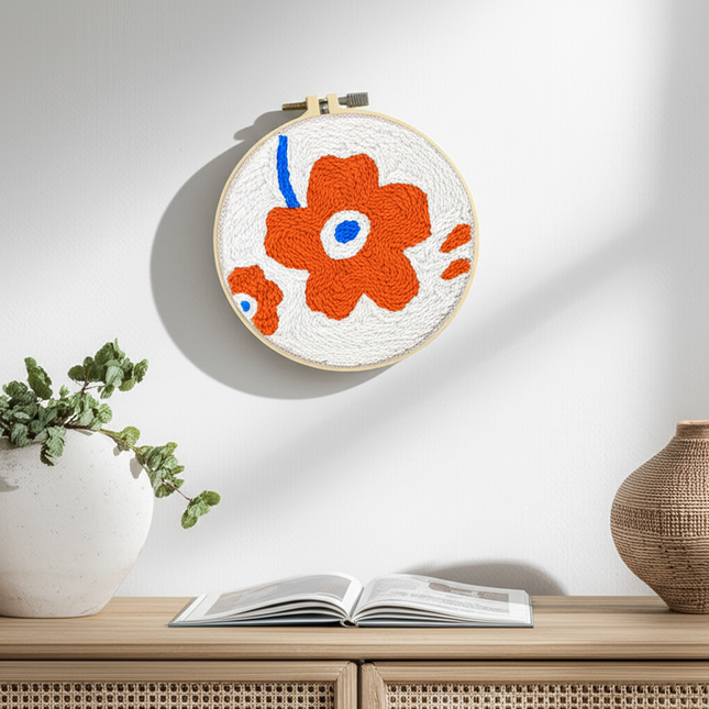 DIY Embroidery Kits For Beginner Craft Punch Needle Set Rug for Starter Kits with Stamped Sunflower Pattern Fabric Yarn Hoop - gallery 2