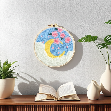 DIY Embroidery Kits For Beginner Craft Punch Needle Set Rug for Starter Kits with Stamped Sunflower Pattern Fabric Yarn Hoop - gallery 2