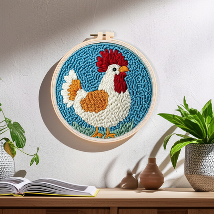 Diy Punch Needle Embroidery Starter Kits Animal Pattern Sewing Kit Funny Easy Yarn Painting Arts DIY Needlework Set For Beginner - gallery 2