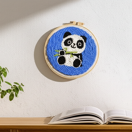 CHENISTORY Punch Needle Embroidery Kit Cartoon Animal Starter Set  For Adult Beginner Funny Kit Needlework DIY Craft - gallery 2