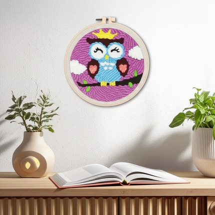 CHENISTORY Punch Needle Embroidery Kit Cartoon Animal Starter Set  For Adult Beginner Funny Kit Needlework DIY Craft - gallery 2