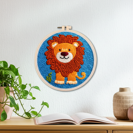 Diy Punch Needle Embroidery Starter Kits Animal Pattern Sewing Kit Funny Easy Yarn Painting Arts DIY Needlework Set For Beginner - gallery 2