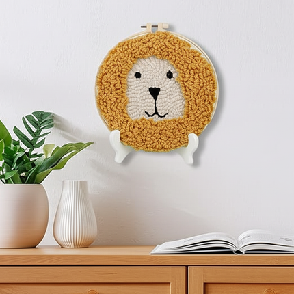 Cute Cartoon Animal Punch Needle Embroidery Kit for Beginners Soft Yarn Needlework Embroidery Set Home Decor - gallery 2