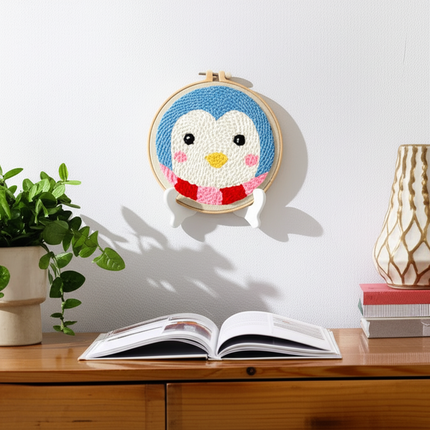 Cute Cartoon Animal Punch Needle Embroidery Kit for Beginners Soft Yarn Needlework Embroidery Set Home Decor - gallery 2