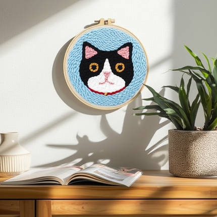 Cute Cartoon Animal Punch Needle Embroidery Kit for Beginners Soft Yarn Needlework Embroidery Set Home Decor - gallery 2