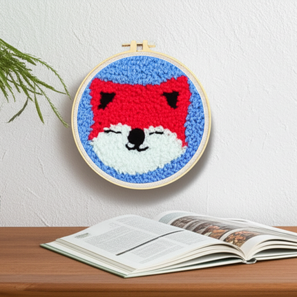 Cute Cartoon Animal Punch Needle Embroidery Kit for Beginners Soft Yarn Needlework Embroidery Set Home Decor - gallery 2