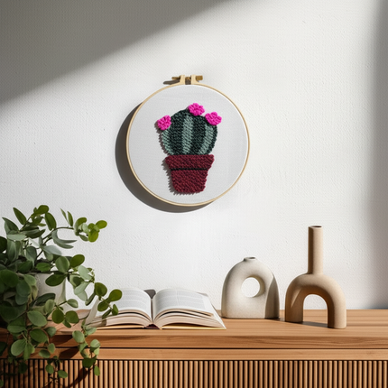 Cute Flower Fruit Yarn Embroidery Needlework Punch Needle Embroidery Kit for Beginners Home Decor - gallery 2