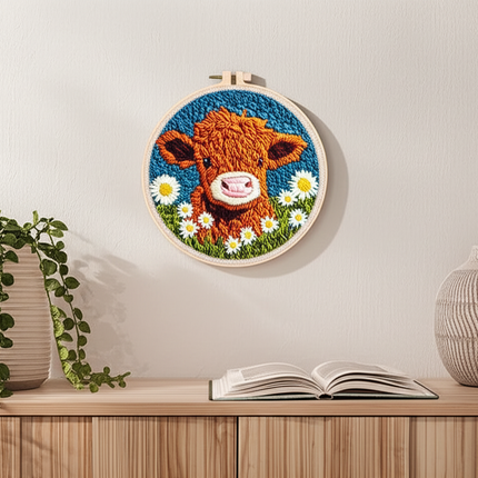 Diy Punch Needle Embroidery Starter Kits Animal Pattern Sewing Kit Funny Easy Yarn Painting Arts DIY Needlework Set For Beginner - gallery 2