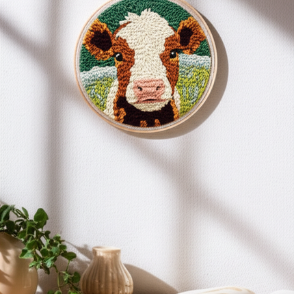 Diy Punch Needle Embroidery Starter Kits Animal Pattern Sewing Kit Funny Easy Yarn Painting Arts DIY Needlework Set For Beginner - gallery 2