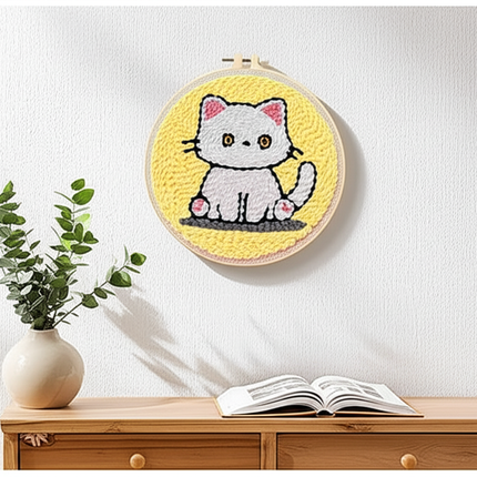 Funny Diy Punch Needle Embroidery Starter Kits For Beginner Adult Animal Handicrafts Poking Embroidery Yarn Painting Arts - gallery 2