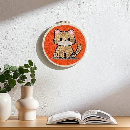 Funny Diy Punch Needle Embroidery Starter Kits For Beginner Adult Animal Handicrafts Poking Embroidery Yarn Painting Arts - gallery 2