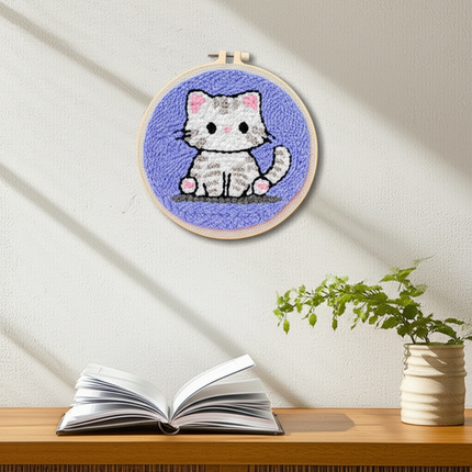 Funny Diy Punch Needle Embroidery Starter Kits For Beginner Adult Animal Handicrafts Poking Embroidery Yarn Painting Arts - gallery 2