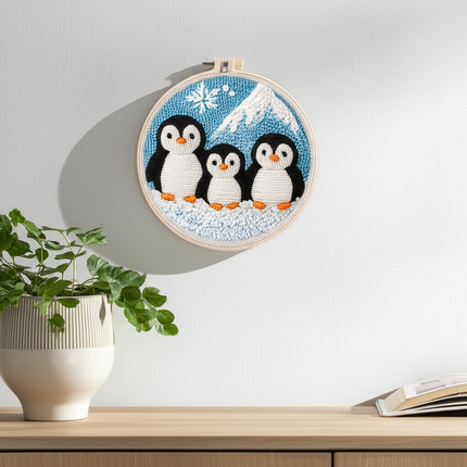 CHENISTORY Diy Punch Needle Embroidery Starter Kits For Beginner Cartoon Cute Animals Poking Embroidery Yarn Painting Arts - gallery 2