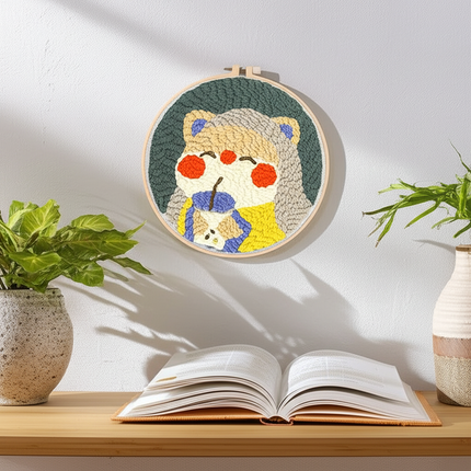 Embroidery Starter Kit Punch Needle Threader Fabric Embroidery Hoop Yarn Rug Punch Needle Pock Pen for Adults Kids Beginner - gallery 2
