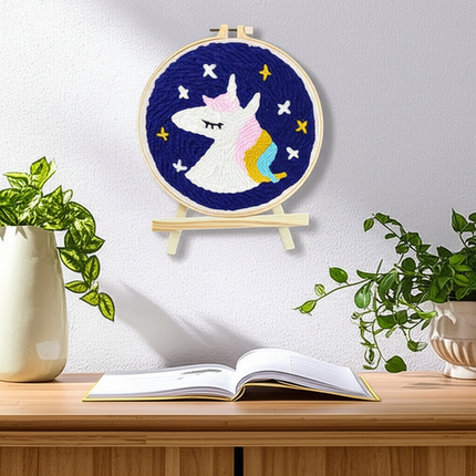 RUOPOTY Diy Punch Needle Embroidery Starter Kits For Beginner Kids Lighthouse Handicrafts Poking Embroidery Yarn Painting Arts - gallery 2