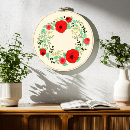 DIY Embroidery Material Kit Floral Pattern Printed Simple Cross Stitch Punch Needle Set Handwork Needlework Craft Painting Decor - gallery 2