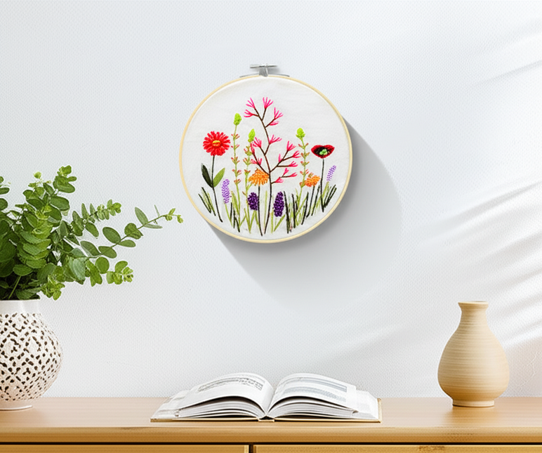 DIY Embroidery Material Kit Floral Pattern Printed Simple Cross Stitch Punch Needle Set Handwork Needlework Craft Painting Decor - gallery 2