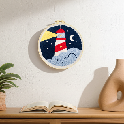 Moon Night Punch Needle Embroidery Kit for Beginners Soft Yarn Van Gogh Starry Sky Needlework Wall Painting Home Decor - gallery 2
