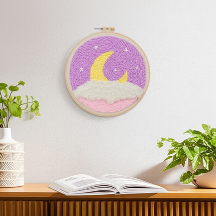 Moon Night Punch Needle Embroidery Kit for Beginners Soft Yarn Van Gogh Starry Sky Needlework Wall Painting Home Decor - gallery 2