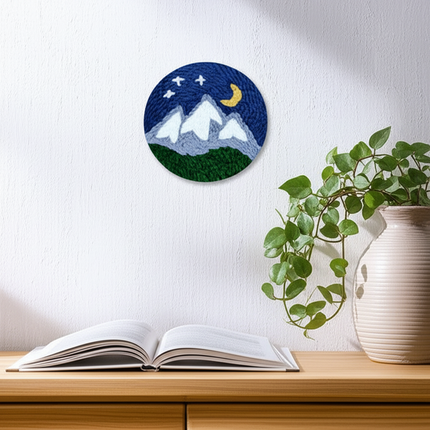 Moon Night Punch Needle Embroidery Kit for Beginners Soft Yarn Van Gogh Starry Sky Needlework Wall Painting Home Decor - gallery 2