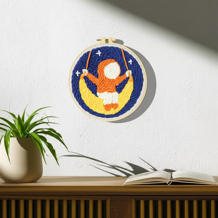 Moon Night Punch Needle Embroidery Kit for Beginners Soft Yarn Van Gogh Starry Sky Needlework Wall Painting Home Decor - gallery 2