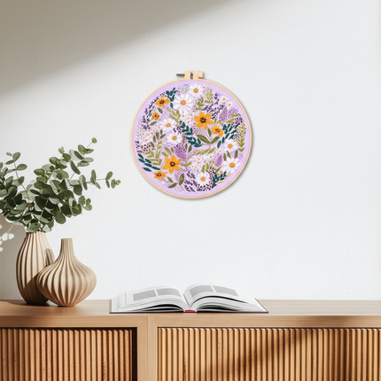 Embroidery Kit for Beginners and Embroidery Enthusiasts - Includes Floral Landscape with Thread Needles - gallery 2