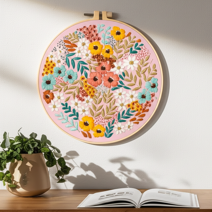 Embroidery Kit for Beginners and Embroidery Enthusiasts - Includes Floral Landscape with Thread Needles - gallery 2