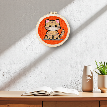 Punch Needle Embroidery Starter Kit Punch Needle Kits Animal Cat Pattern Embroidery Pen For Adults Kids Beginner Gift Home Decor - gallery 2