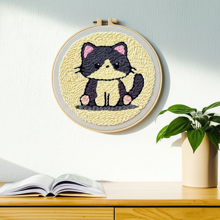 Punch Needle Embroidery Starter Kit Punch Needle Kits Animal Cat Pattern Embroidery Pen For Adults Kids Beginner Gift Home Decor - gallery 2