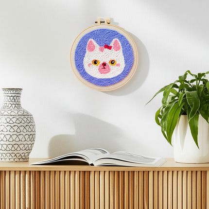 Punch Needle Embroidery Starter Kit Punch Needle Kits Animal Cat Pattern Embroidery Pen For Adults Kids Beginner Gift Home Decor - gallery 2