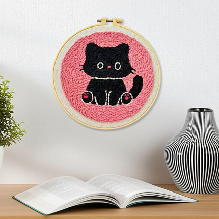 Punch Needle Embroidery Starter Kit Punch Needle Kits Animal Cat Pattern Embroidery Pen For Adults Kids Beginner Gift Home Decor - gallery 2