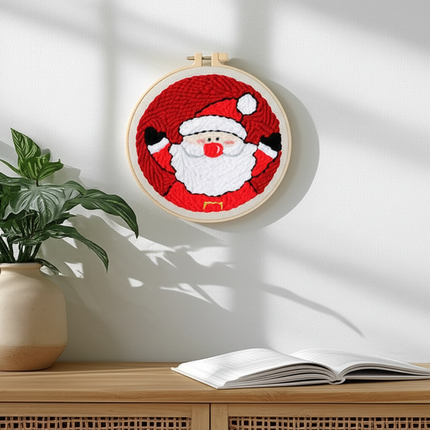 Christmas Tree punch needle embroidery Santa Claus Package Embroidery Punch Needle Kit Handmade Sewing Diy Embroidery Poke - gallery 2