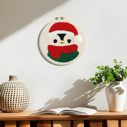 Christmas Tree punch needle embroidery Santa Claus Package Embroidery Punch Needle Kit Handmade Sewing Diy Embroidery Poke - gallery 2