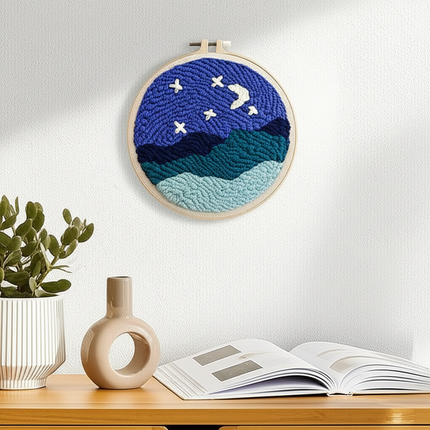 CHENISTORY DIY Punch Needle Embroidery Starter Kit with Pattern and Instructions Cross Stitch Kit Landscape Pattern Handicraft - gallery 2