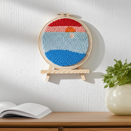 CHENISTORY DIY Punch Needle Embroidery Starter Kit with Pattern and Instructions Cross Stitch Kit Landscape Pattern Handicraft - gallery 2