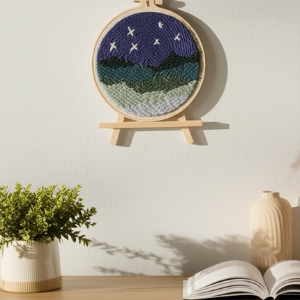 CHENISTORY DIY Punch Needle Embroidery Starter Kit with Pattern and Instructions Cross Stitch Kit Landscape Pattern Handicraft - gallery 2
