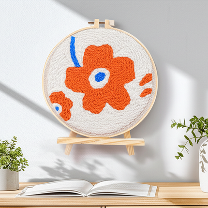 Sunflower Embroidery StarterKit Magic Punch Needle For Home Decoration European Style Instructions Cross Stitch Set With Hoops - gallery 2