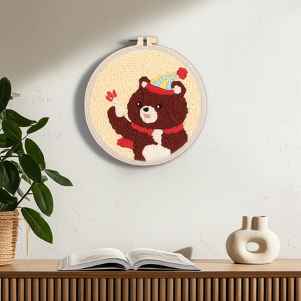 GATYZTORY punch needle embroidery Cartoon Cute Animals Package Embroidery Punch Needle Kit  Sewing Diy Embroidery Poke Handmade - gallery 2
