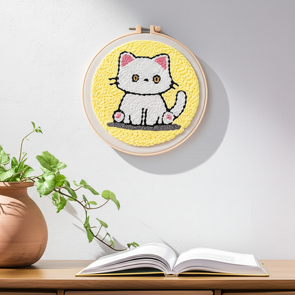 Animal Cat Pattern Punch Needle Embroidery Starter Kit Punch Needle Kits Embroidery Pen For Adults Kids Beginner Gift Home Decor - gallery 2