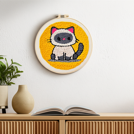 Animal Cat Pattern Punch Needle Embroidery Starter Kit Punch Needle Kits Embroidery Pen For Adults Kids Beginner Gift Home Decor - gallery 2