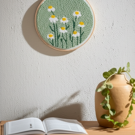 Punch Needle Embroidery Flower Butterfly Bird Punch Needle Kit with Stamped Cloth  Instructions Yarn Needle Kit for DIY Work - gallery 2