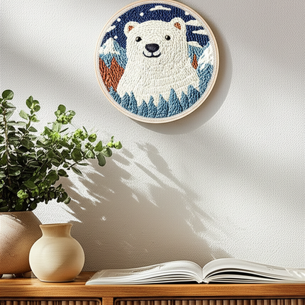 CHENISTORY Diy Punch Needle Embroidery Starter Kits For Beginner Cartoon Cute Animals Poking Embroidery Yarn Painting Arts - gallery 2
