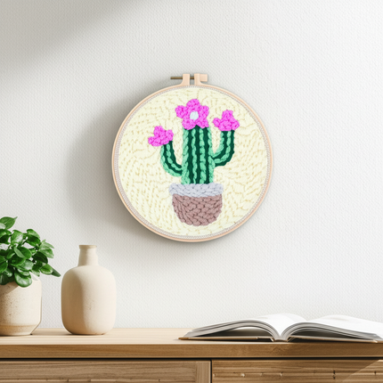 DIY Punch Needle Embroidery Kit For Beginner Craft Punch Needle Set Rug for Starter Kits Floral Pattern Tools For Knitting - gallery 2
