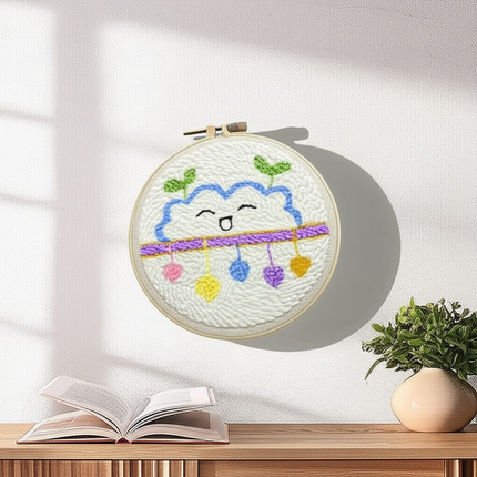 Scenery Moon Punch Needle Embroidery Starter Kits DIY Craft Set Rug Hooking Punch Needle Tool With Threader Fabric Wool Yarn - gallery 2