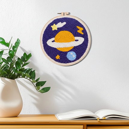 Scenery Moon Punch Needle Embroidery Starter Kits DIY Craft Set Rug Hooking Punch Needle Tool With Threader Fabric Wool Yarn - gallery 2