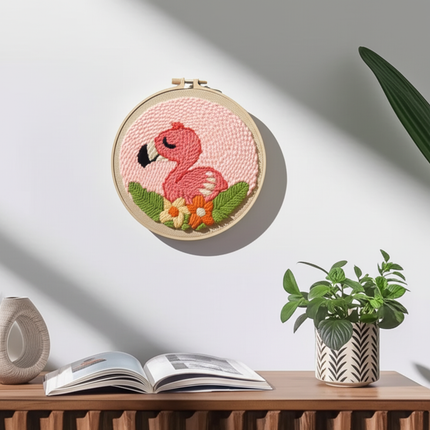 Diy Punch Needle Embroidery Starter Kits Animal Pattern Sewing Kit Funny Easy Yarn Painting Arts DIY Needlework Set For Beginner - gallery 2