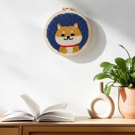 Punch Poke Needle Embroidery Craft Kit Shiba Inu Dog Duck Rainbow Bear Cute Kids Children Funny Easy DIY Play Set For Beginner - gallery 2