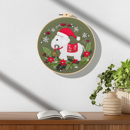 3D Snow Tree Deer Christmas Embroidery Kit with EN Instructions,Needle,Thread,Stamped Cloth for Holiday Gift - gallery 2